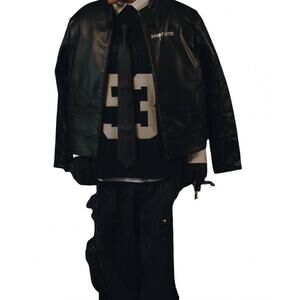 NEW KNOTWTR unisex i’m worth a lot leather jacket in black